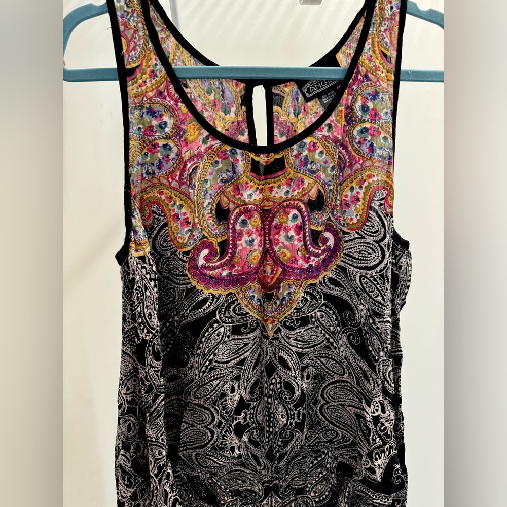 Angie Paisley Size Medium Tank Top